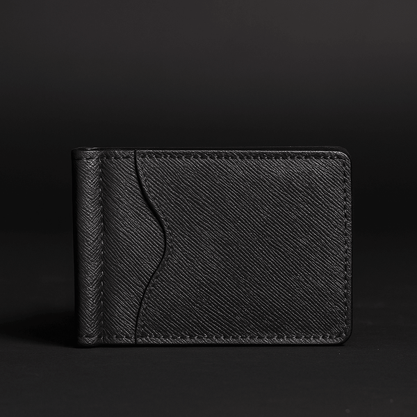 The Pinnacle Wallet - Limited Edition Black Saffiano Leather Slim Money Clip