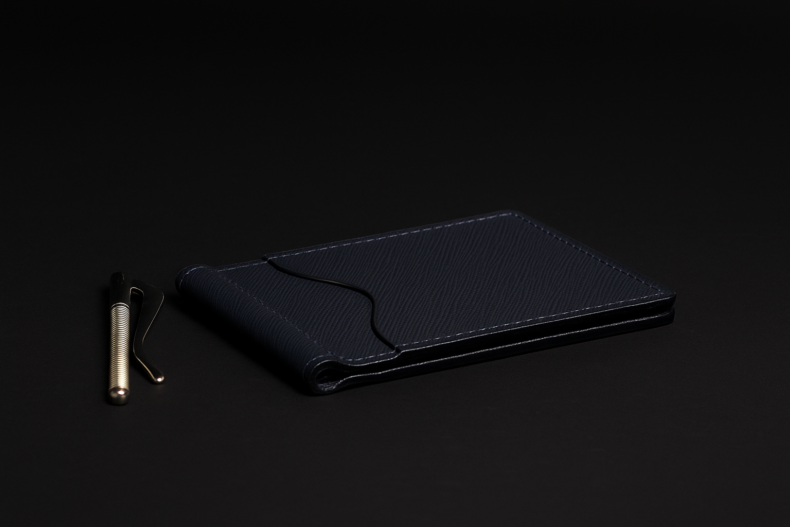 The Pinnacle Wallet - Limited Edition Black Saffiano Leather Slim Money Clip