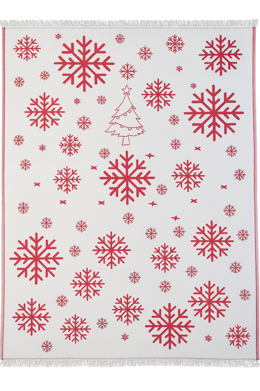 Christmas Reindeer Snowflake Turkish Cotton Throw Blanket 56×72 – Soft Organic Holiday Decor Gift