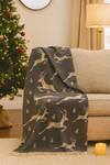 Christmas Reindeer Snowflake Turkish Cotton Throw Blanket 56×72 – Soft Organic Holiday Decor Gift