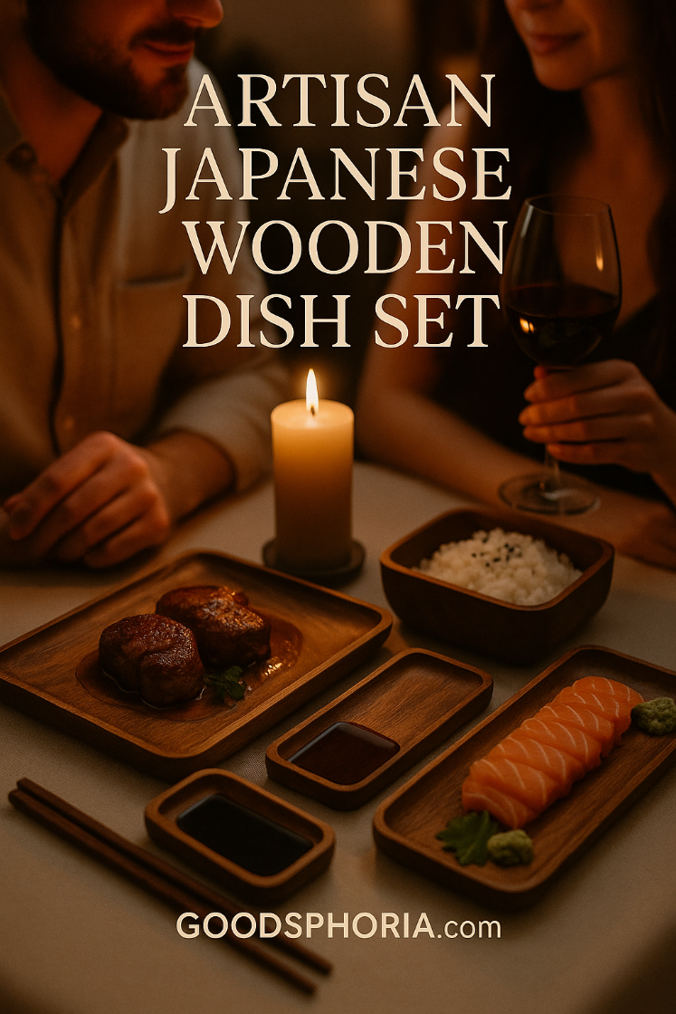 Artisan Japanese Wooden Dish Set - Elegant Dining Experience GOODSPHORIA.COM