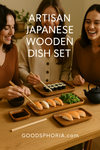 Artisan Japanese Wooden Dish Set - Elegant Dining Experience