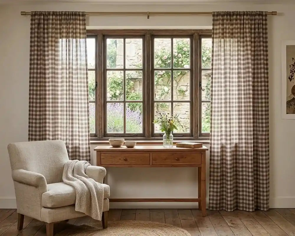 Cotton Buffalo Check Curtains