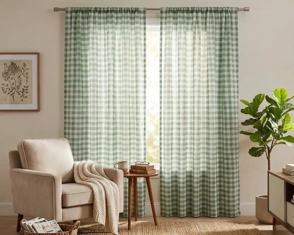 Cotton Buffalo Check Curtains