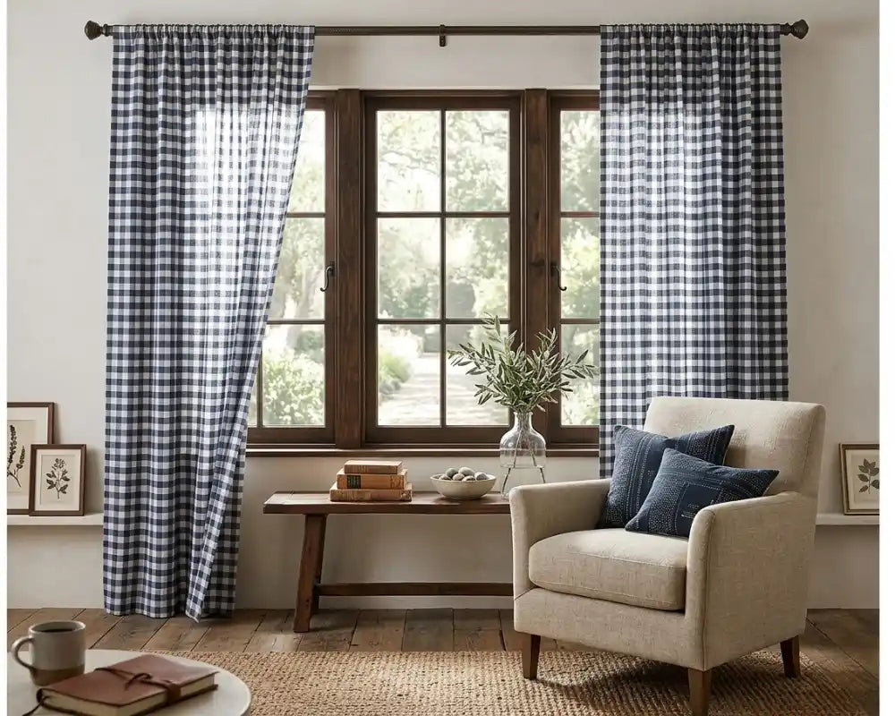 Cotton Buffalo Check Curtains