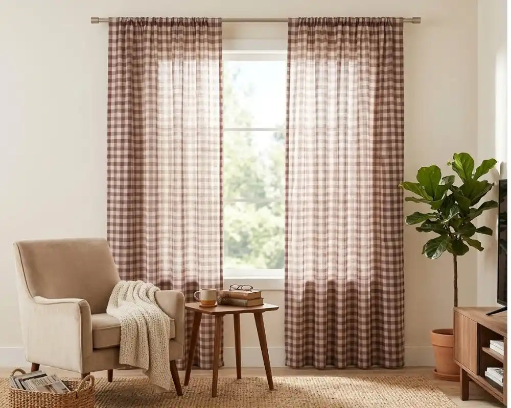 Cotton Buffalo Check Curtains