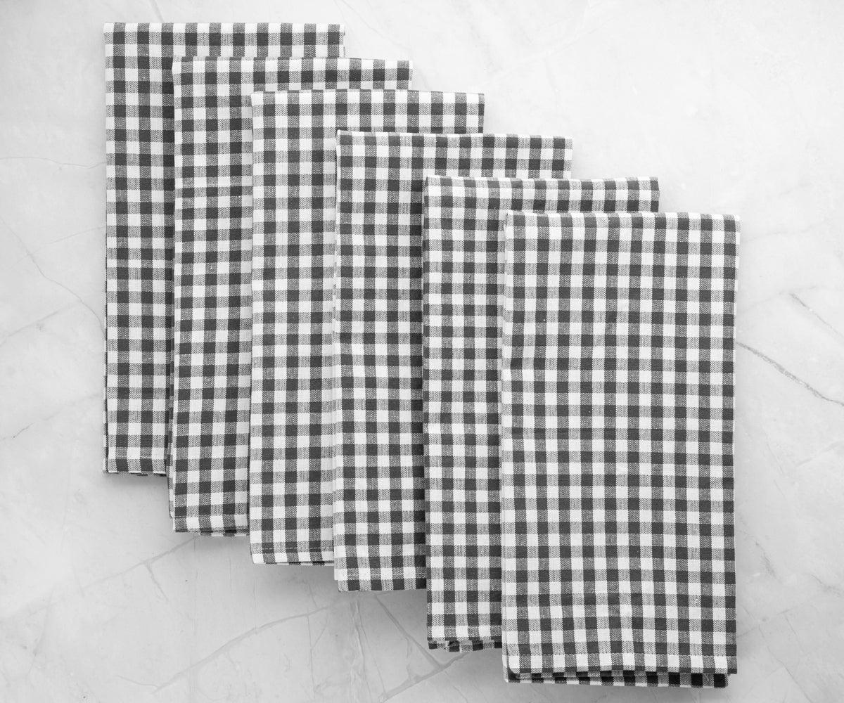 Gray Kitchen Towels - Checkered Tea Towels