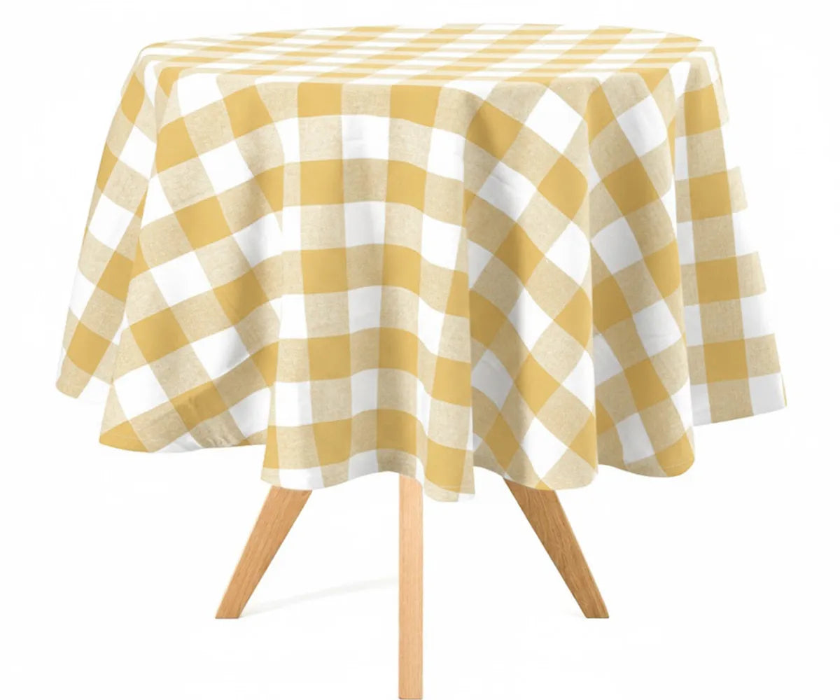 Pale Yellow Tablecloth - Plaid