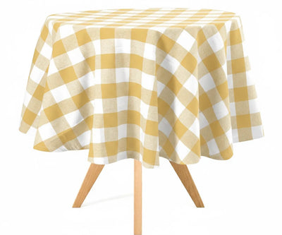 Pale Yellow Tablecloth - Plaid