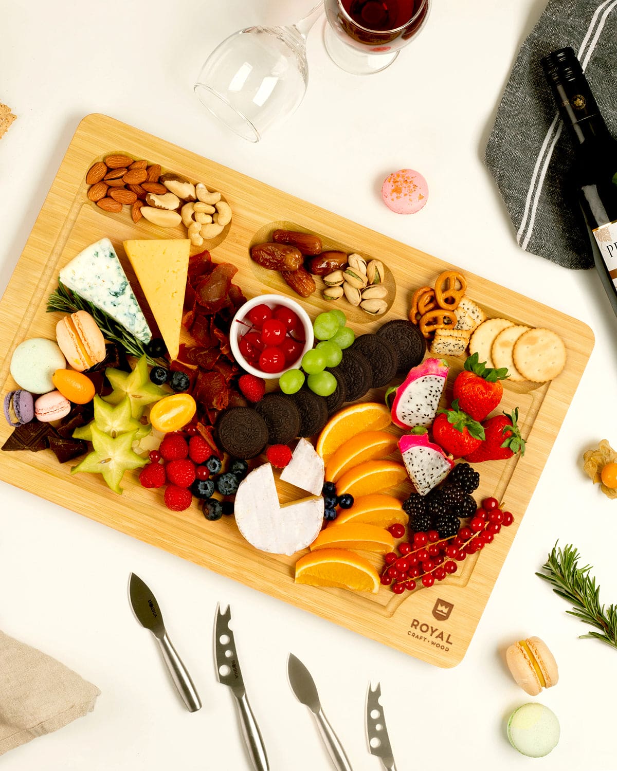 Cutting Board with Compartments, 18” x 12”