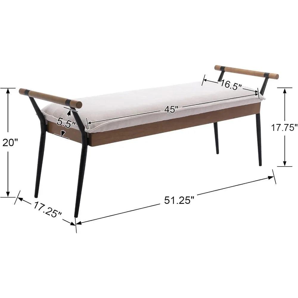 Chenille Storage Bench with Entryway Shelf and Modern Design