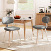 Chenille Fabric Upholstered Wooden Kitchen Chairs Set of 2-Gray
