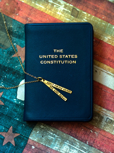 Chocolate & Steel Long-Bar Quote Necklace Ruth Bader Ginsburg