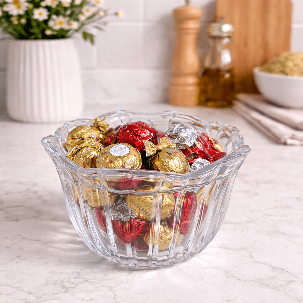 Big Clear Crystal Lidded Candy Dish