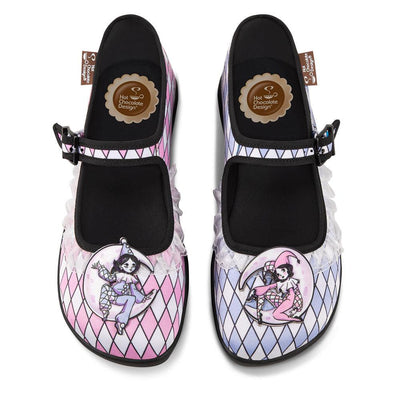 Masquerade Mary Jane Flats – Women's Harlequin Print