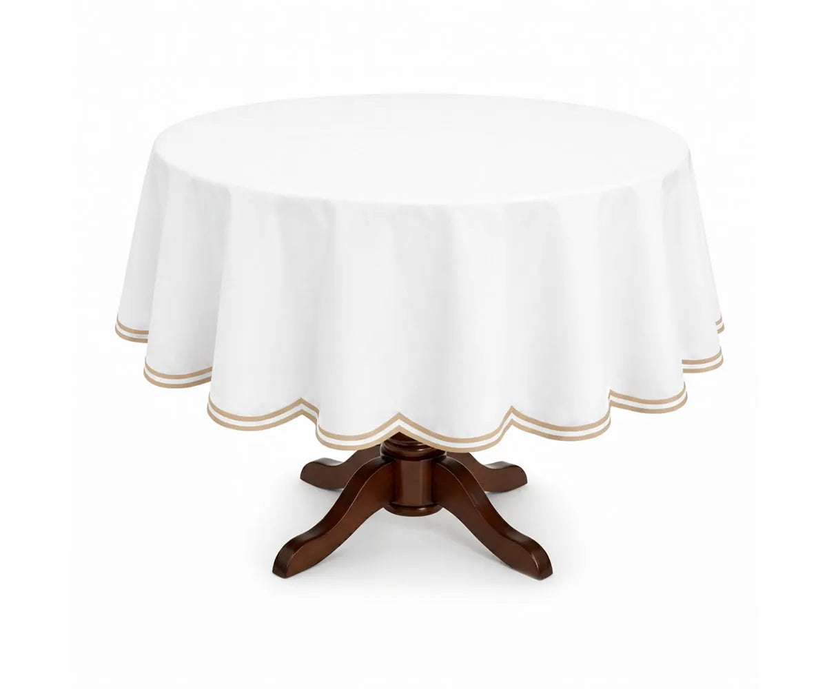 White Round Tablecloth