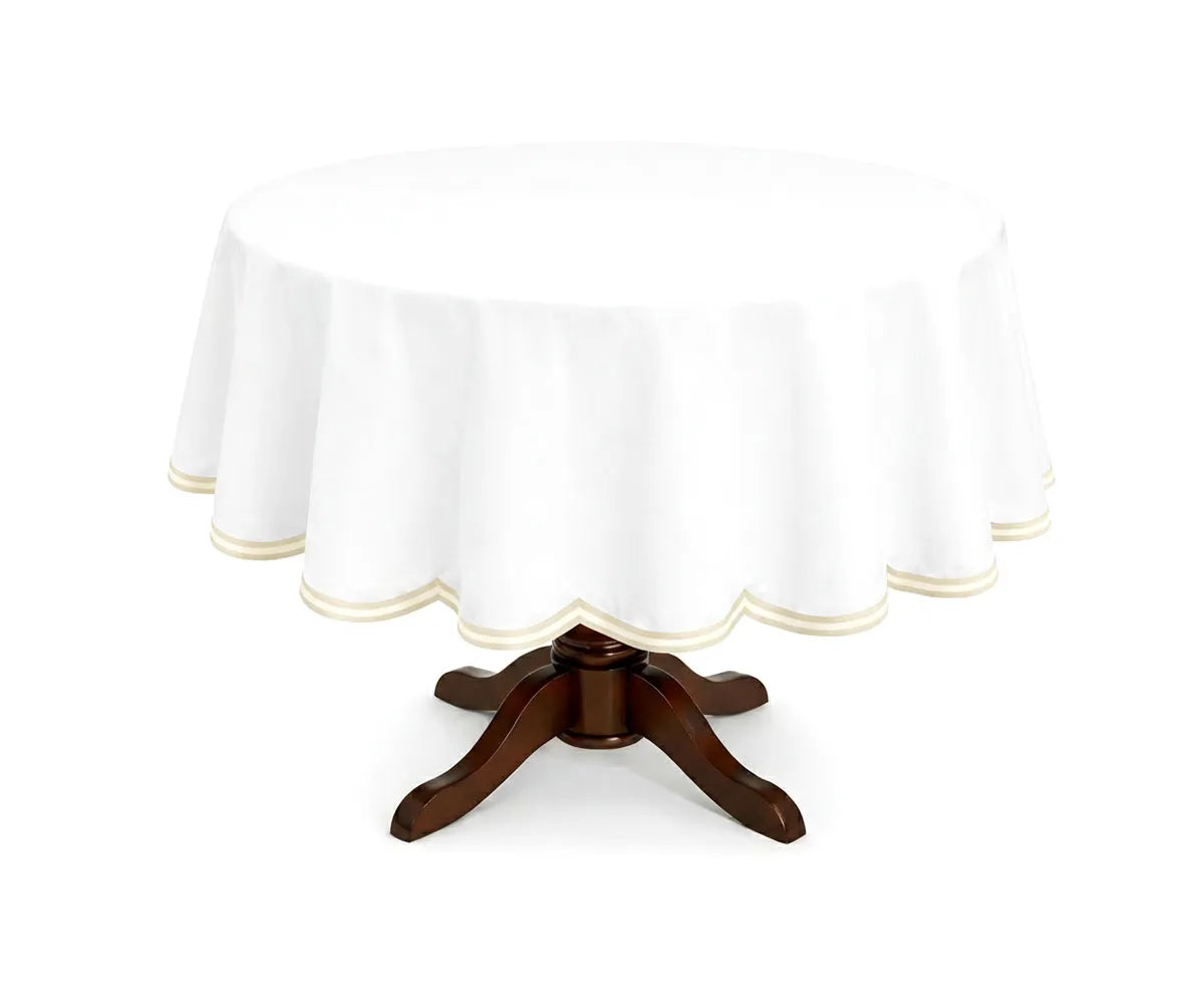 White Round Tablecloth