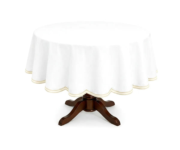 White Round Tablecloth