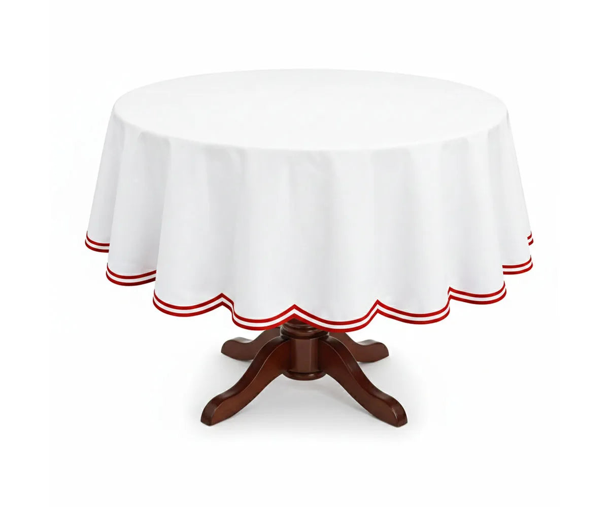 White Round Tablecloth