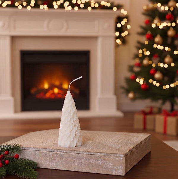 Christmas Pine Tree Candles | Sculptural Soy Wax Holiday Decor