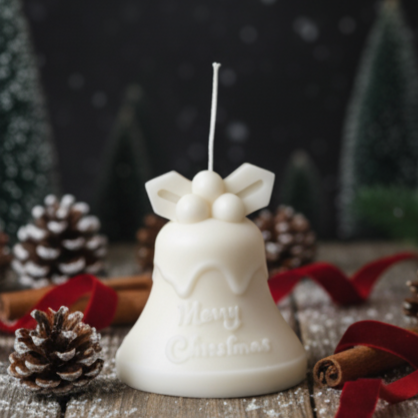 Tall Bell Christmas Candle | Sculptural Soy Wax | Handcrafted in USA