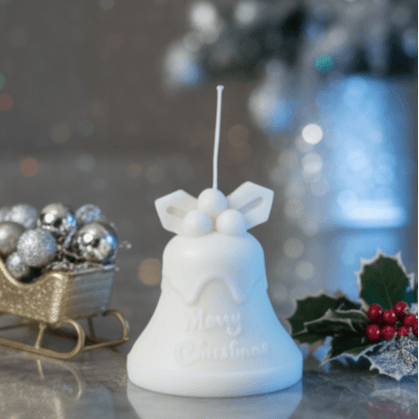 Tall Bell Christmas Candle | Sculptural Soy Wax | Handcrafted in USA