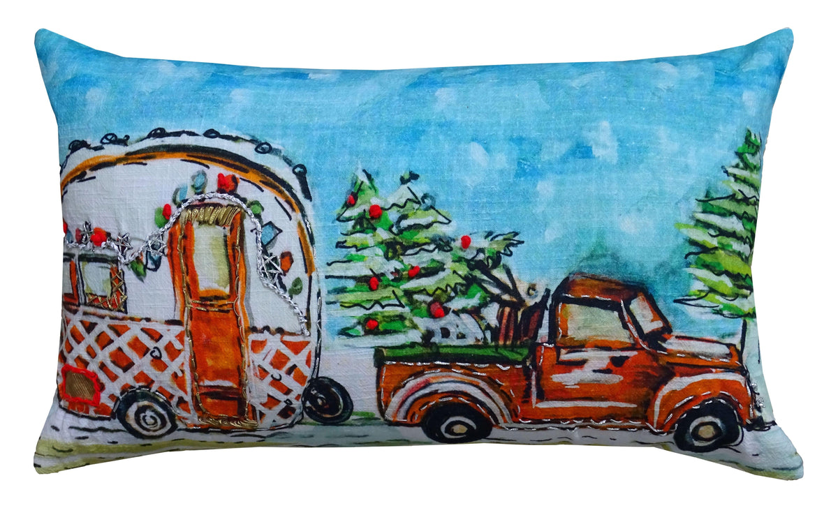 Vibhsa Christmas Cravan Holiday Pillow (14