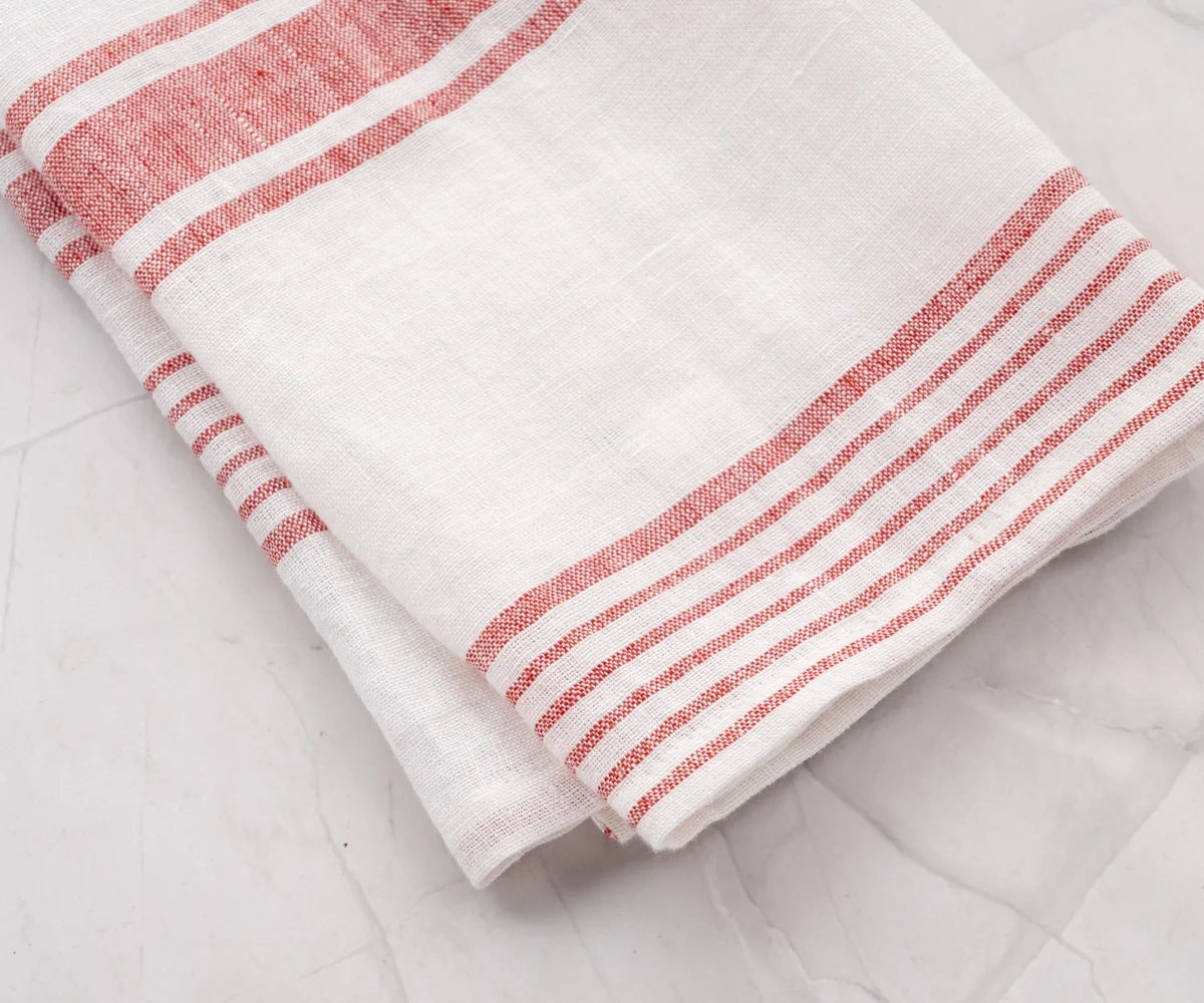Striped Linen Tea Towels - Set of 2