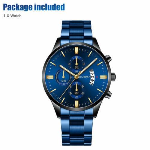 Classic Stainless Steel Quartz Men's Waterproof Relojes De Hombre Wristwatch - Gifts for You 'n Me