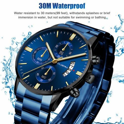 Classic Stainless Steel Quartz Men's Waterproof Relojes De Hombre Wristwatch - Gifts for You 'n Me