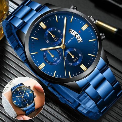Classic Stainless Steel Quartz Men's Waterproof Relojes De Hombre Wristwatch - Gifts for You 'n Me