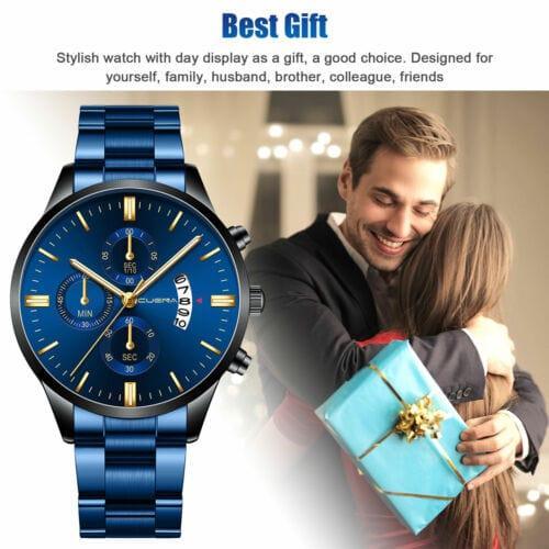 Classic Stainless Steel Quartz Men's Waterproof Relojes De Hombre Wristwatch - Gifts for You 'n Me