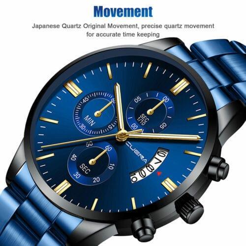 Classic Stainless Steel Quartz Men's Waterproof Relojes De Hombre Wristwatch - Gifts for You 'n Me