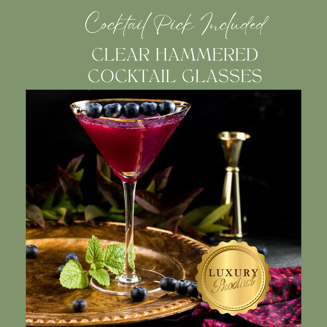 Clear Hammered Martini & Cocktail Glasses Sister.ly Drinkware