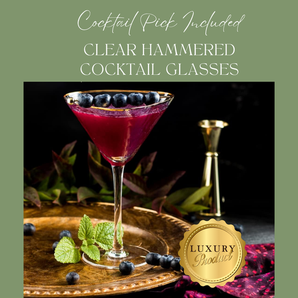 Clear Hammered Martini & Cocktail Glasses Sister.ly Drinkware