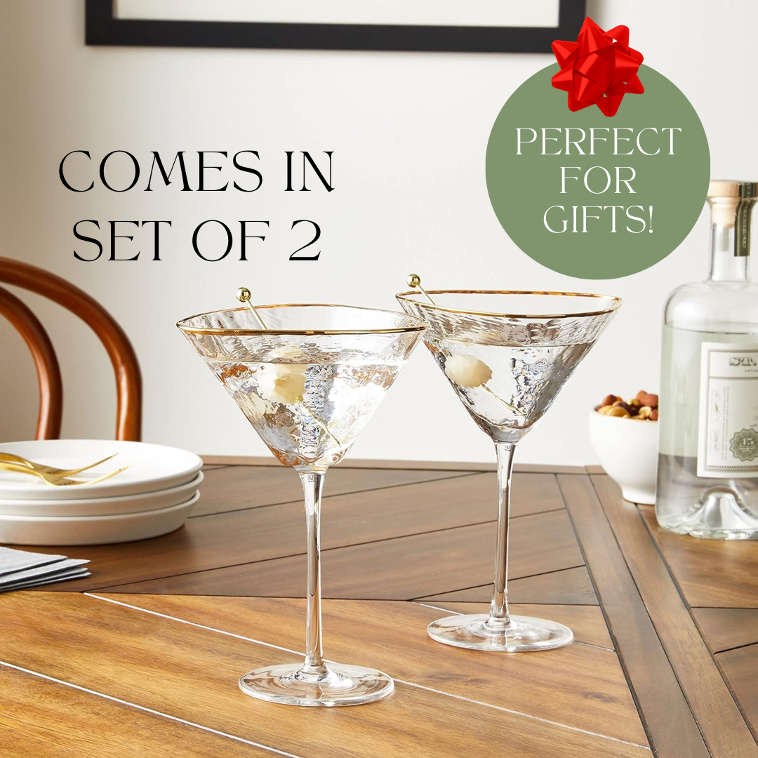 Clear Hammered Martini & Cocktail Glasses Sister.ly Drinkware