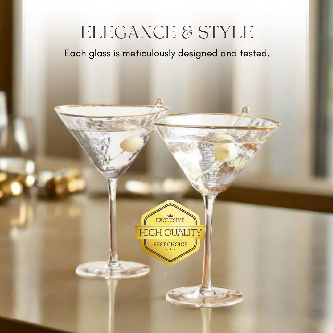 Clear Hammered Martini & Cocktail Glasses Sister.ly Drinkware