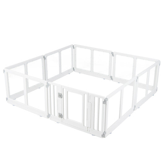 Clear Plastic Dog Playpen with Secure Locking Door-8 Panel