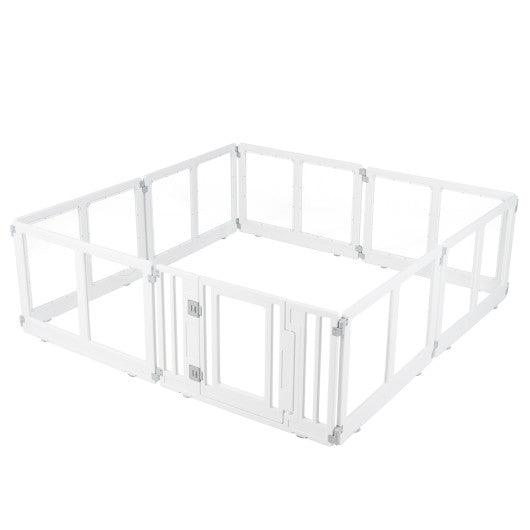 Clear Plastic Dog Playpen with Secure Locking Door-8 Panel