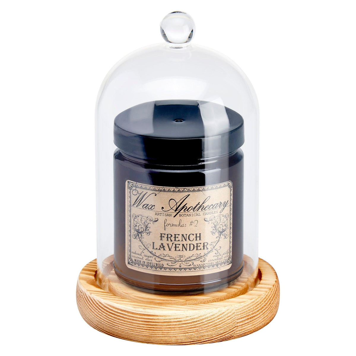 Cloche Glass Bell Jar with Solid Wood Base NEW SIZE