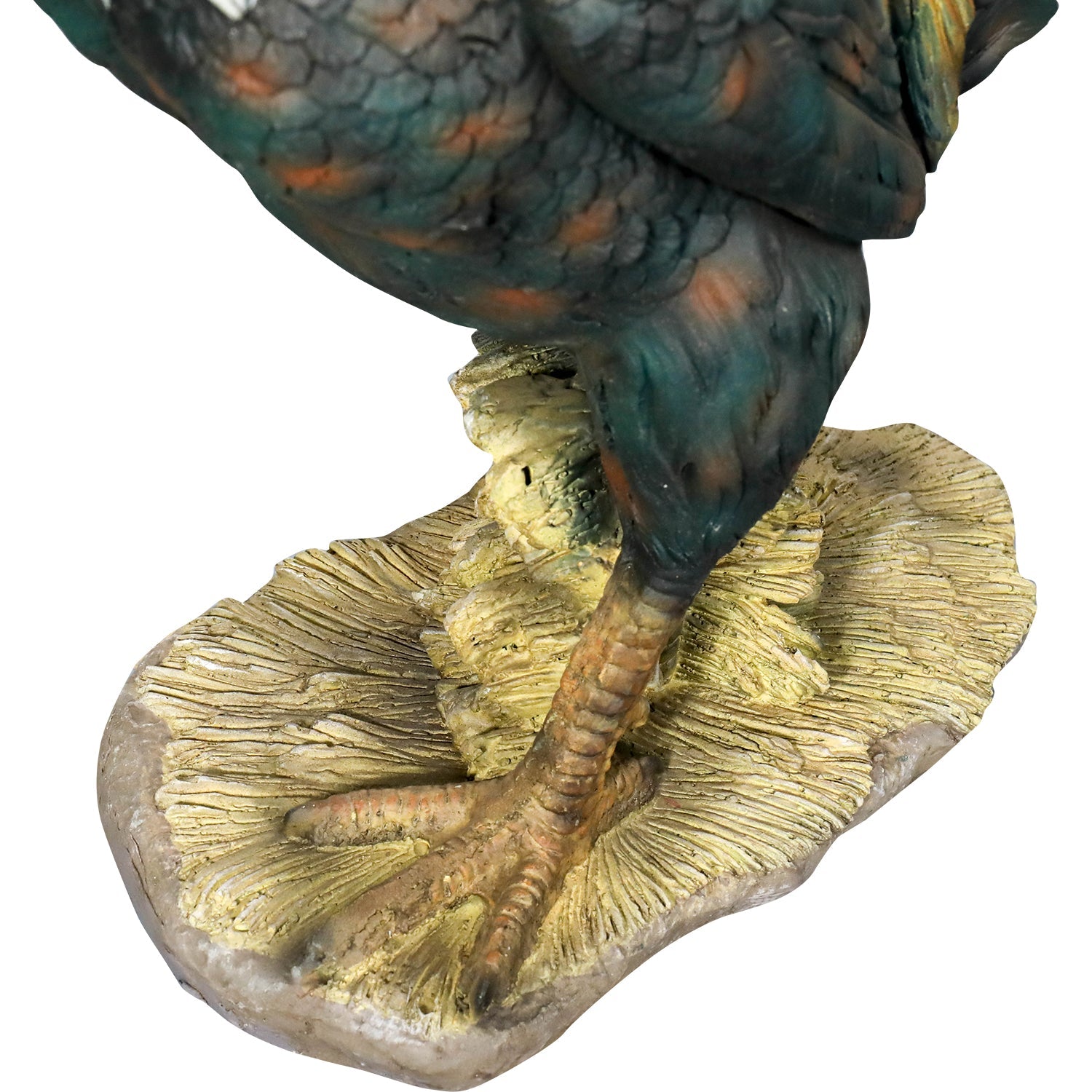 Concrete Rooster Statue Hand Painted Farmhouse 22 In