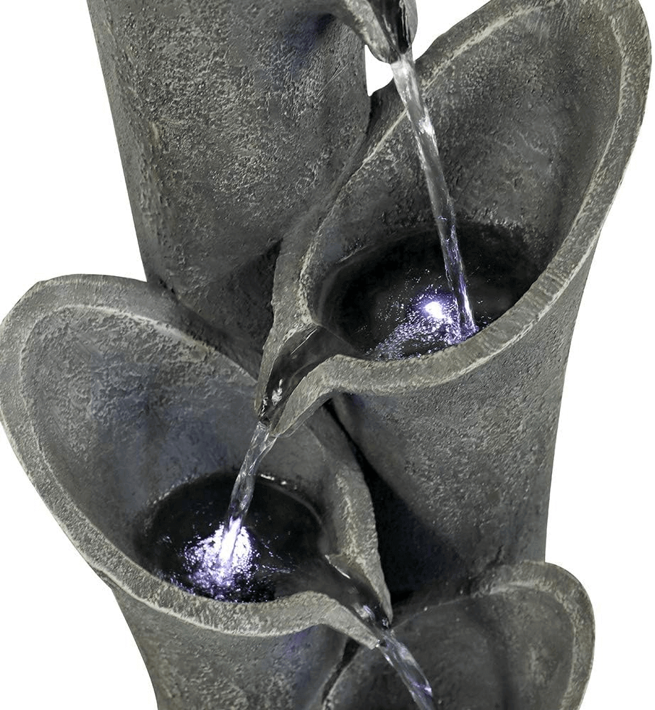 Concrete Trumpet Flower Outdoor Fountain 33 Inch