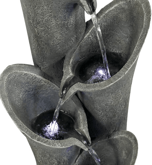 Concrete Trumpet Flower Outdoor Fountain 33 Inch