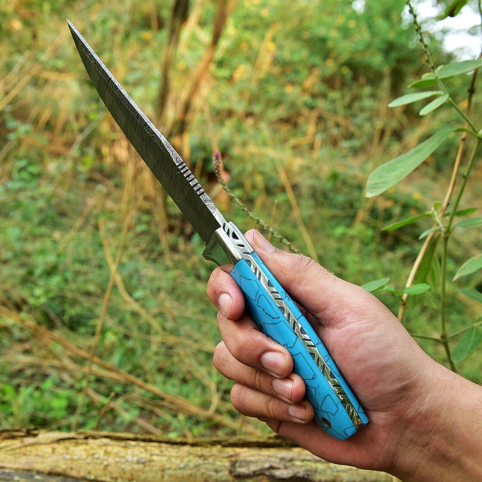 Custom Handmade Damascus Skinning Knife – 4.5