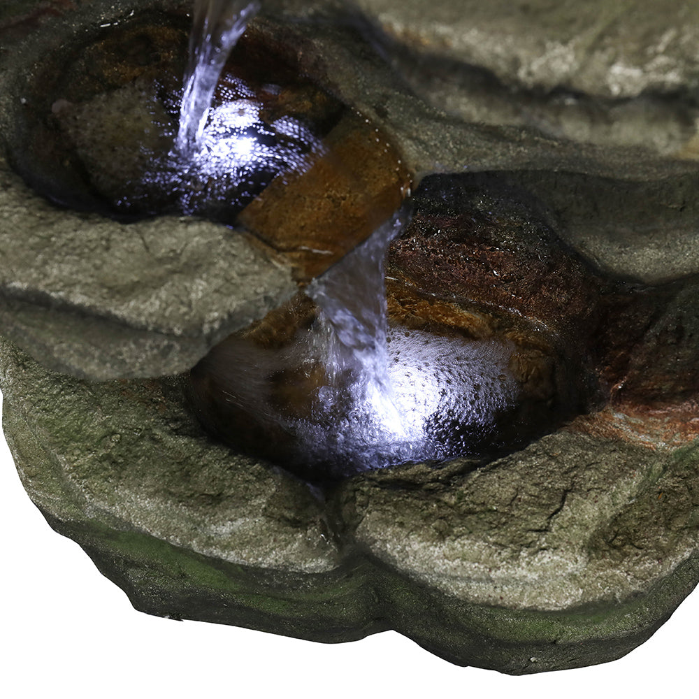 Resin Compact 6 Tier Rockery Outdoor Fountain 30 Inch