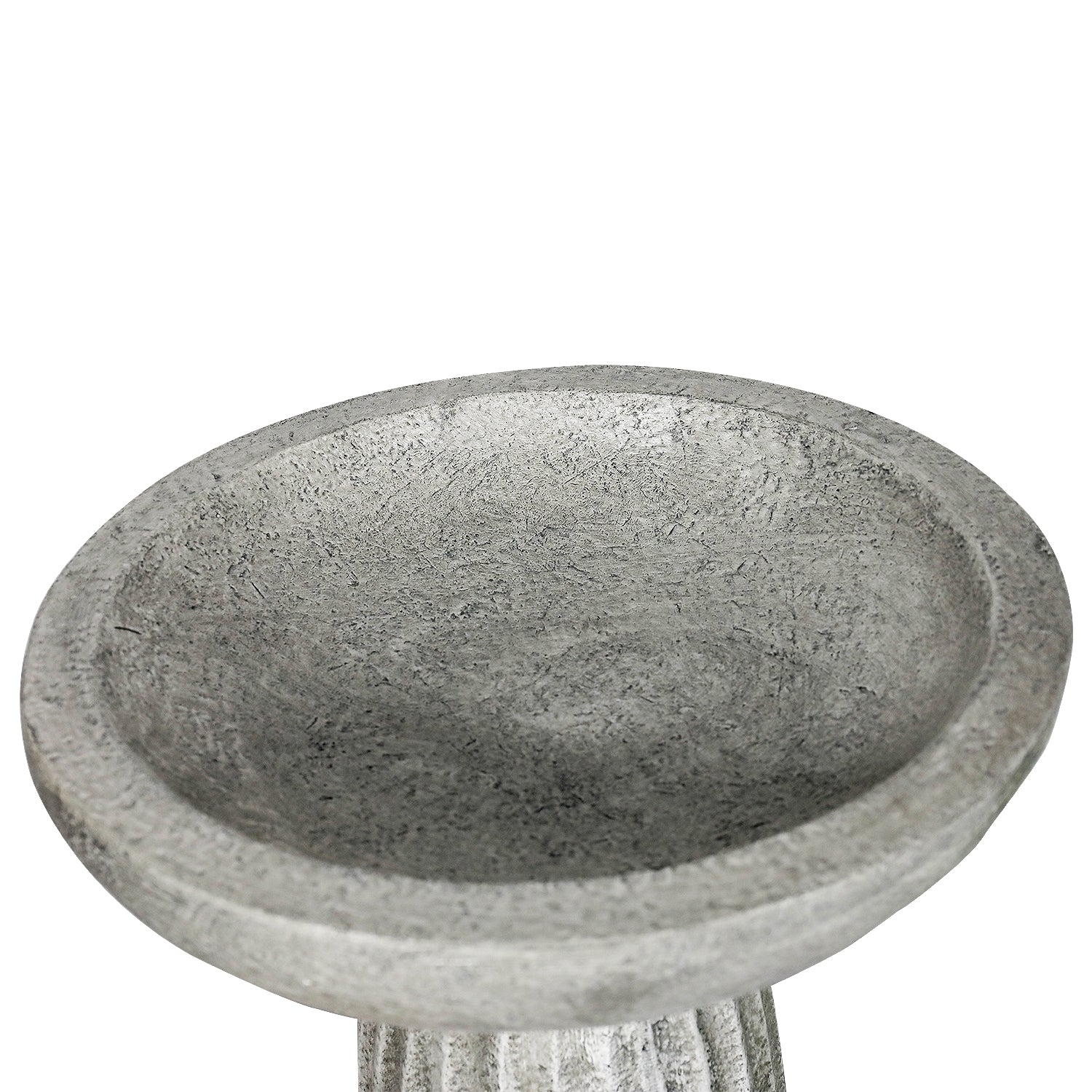 Concrete Bird Bath for Garden Fluted Flare 24 Inch