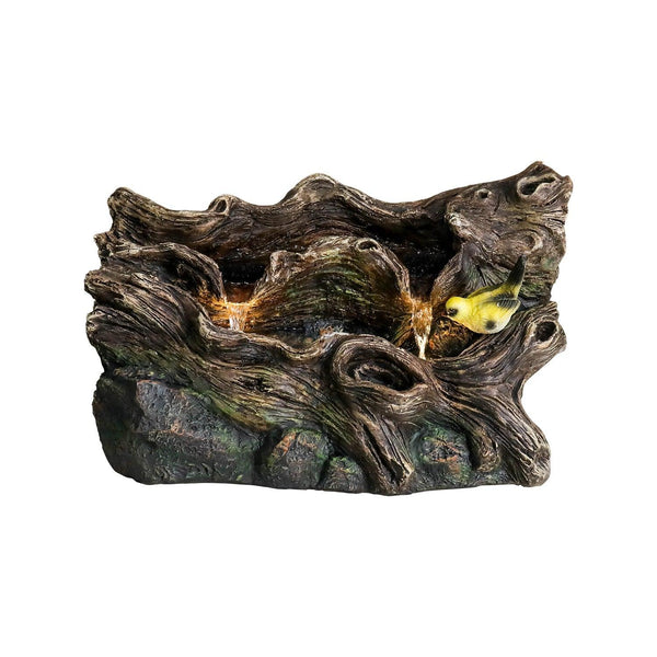 Resin Small Outdoor Water Fountain Fallen Log Form