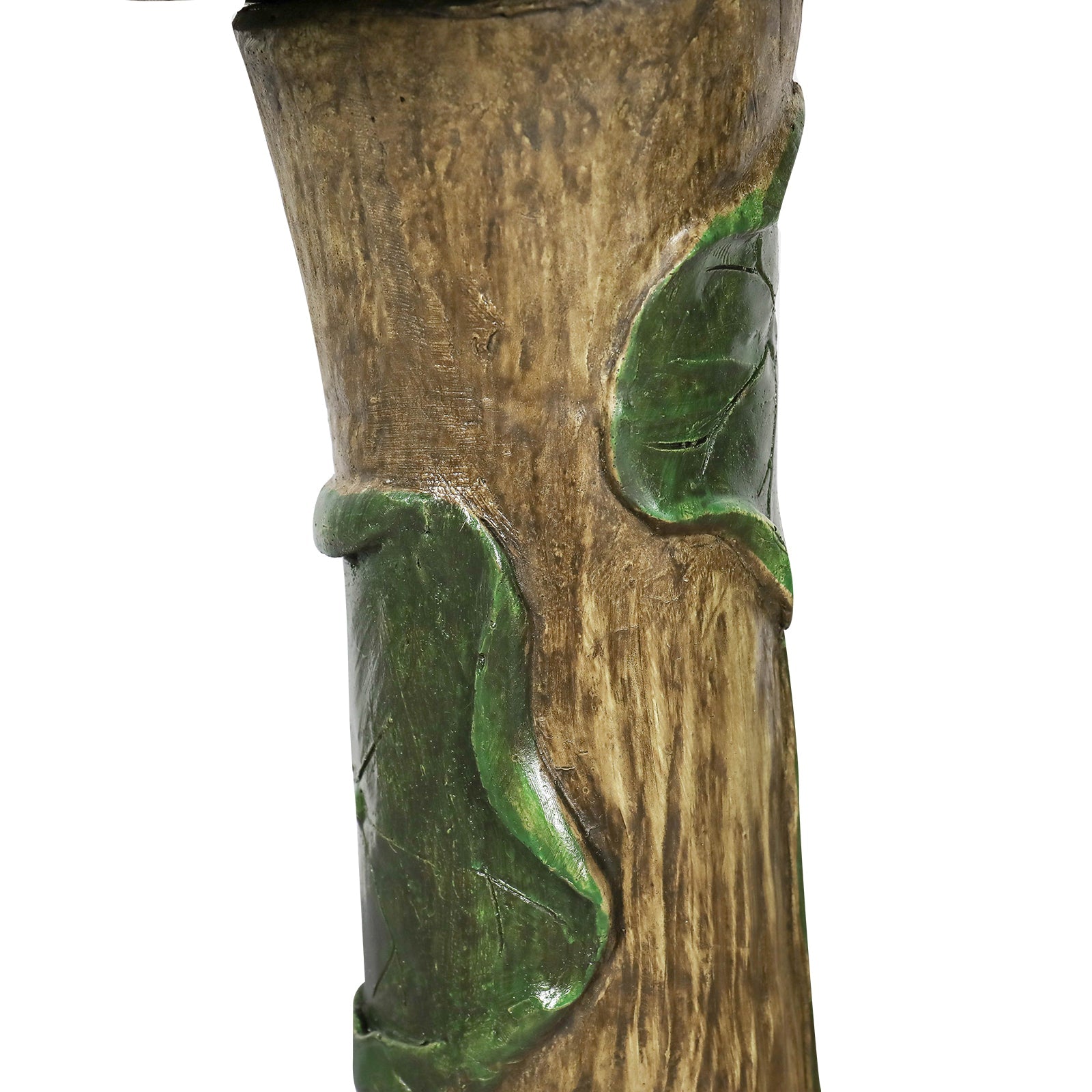 Concrete Rustic Bird Bath Carved Trunk 24 Inch