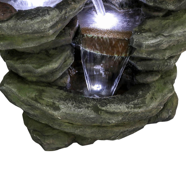 Resin Rock Waterfall Fountain Large 60 Inch 7 Tier