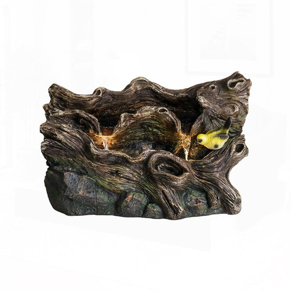 Resin Small Outdoor Water Fountain Fallen Log Form